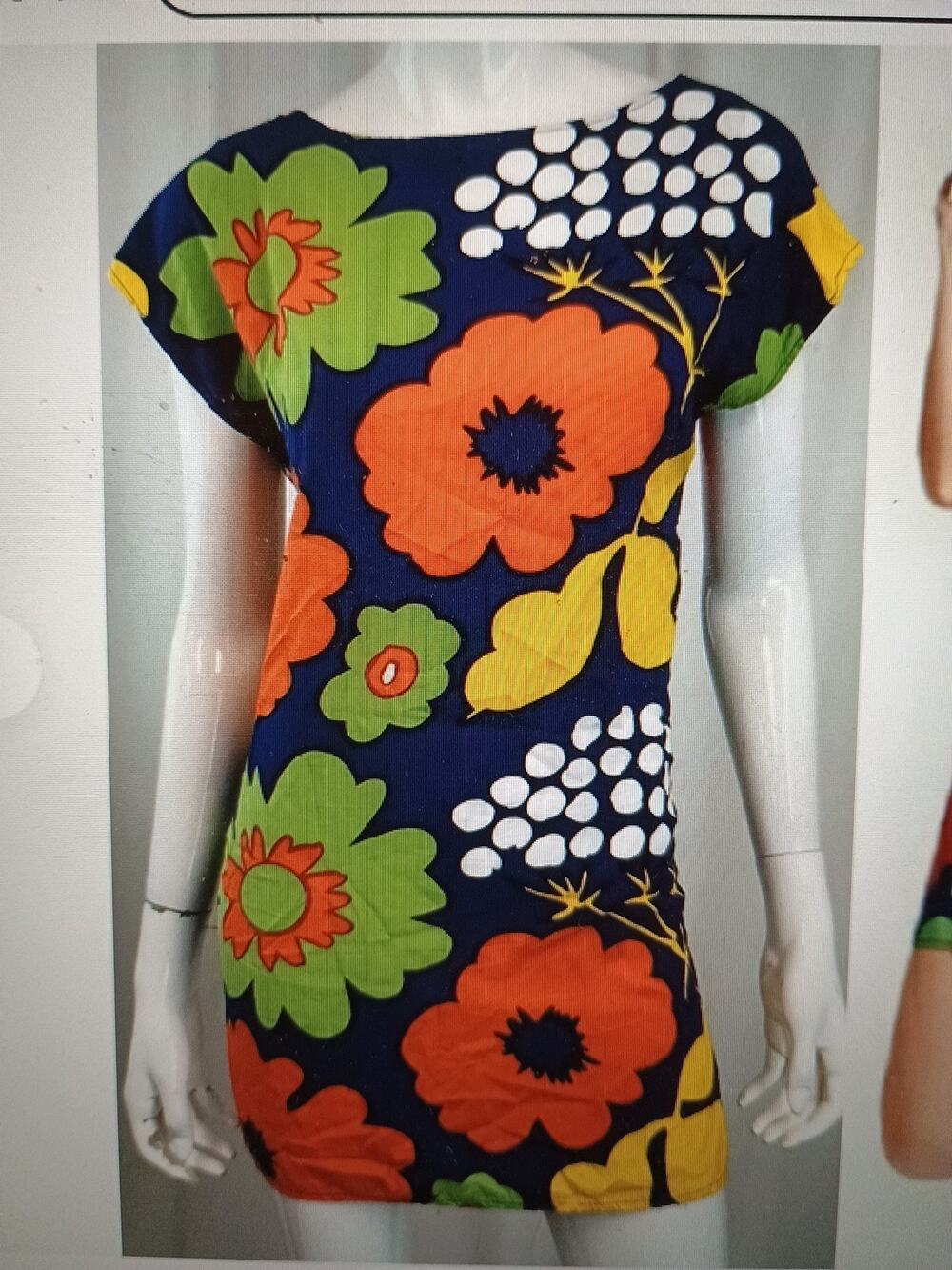 BOLD Marimekko S Blue Orange Floral Mod Retro Flower Market Target Shift Dress